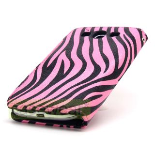 Pink Zebra Flip Pouch Wallet Hard Cover Case for Samsung Galaxy s 3