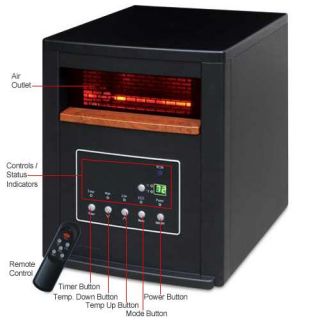 Lifesmart 4 Element Quartz Style IR Heater 817223010675