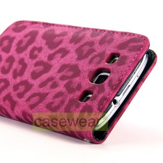 PINK LEOPARD FLIP POUCH WALLET HARD COVER CASE FOR SAMSUNG GALAXY S 3