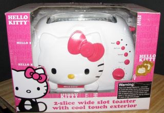 NEW Hello Kitty 2 slice Wide Slot Bread Toaster w/ face imprint KT5211