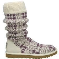 UGG Classic Knit Tall Plaid Candied Fig Knee Cardy Cable Argyle