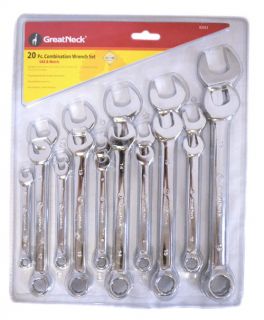Great Neck 20 Piece Combination Wrench Set New SAE and Metric