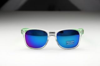 New Mens Womens Retro Vintage Wayfarer Sunglasses Clear Green Frame