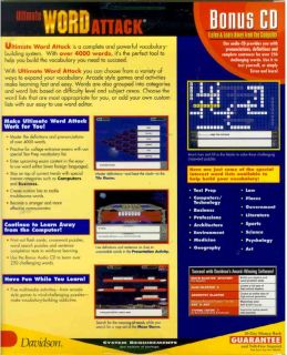 Ultimate Word Attack PC CD Vocabulary Spelling Games