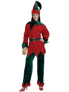 Deluxe Santa Helper Elf Costume Adult New