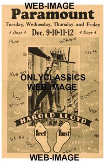 1930 Harold Lloyd Feet First Poster Skyscraper Stuntman