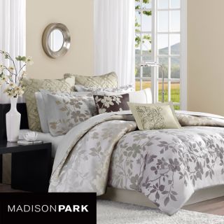 Madison Park Charlotte Khaki 8 piece Queen size Comforter Set NO