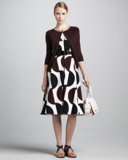 Marni Three Quarter Sleeve Cardigan, Dot Print Tea Length Dress
