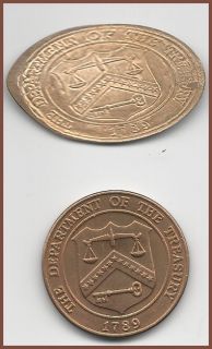 Two Elongated Pressed Pennies Featuring 10th Elongated President