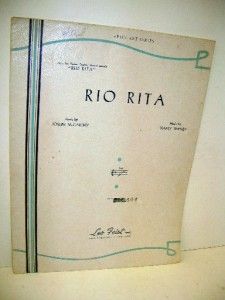 Rio Rita Sheet Music Ziegfeld Musical 1926