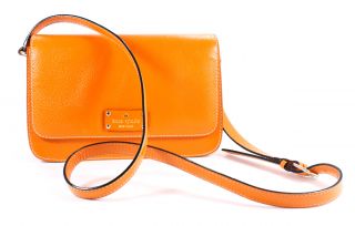 Kate Spade Fynn Wellesley Orange Sherbet Leather Crossbody Handbag