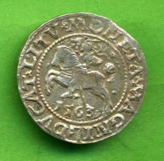 5149 Poland Lithuania Silver 1 2 Grosz 1563 Sigismund II August Wilna