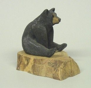  Black Bear Folk Art Carving by Ray Showman Grove City Ohio 1987