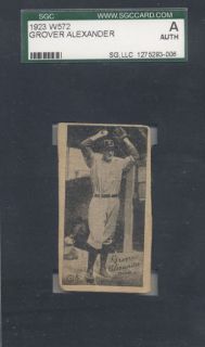 1923 W572 Grover Cleveland Alexander HOF SGC Strip Card