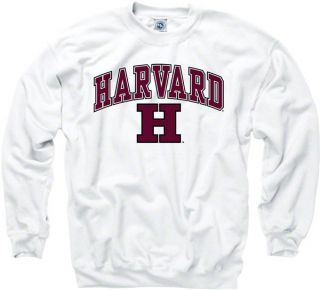 Harvard Crimson White H Perennial II Crewneck Sweatshirt