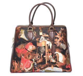 ALEXANDER McQUEEN JACQUARD HIERONYMUS BOSCH LOCK IT TOTE BAG RARE AND