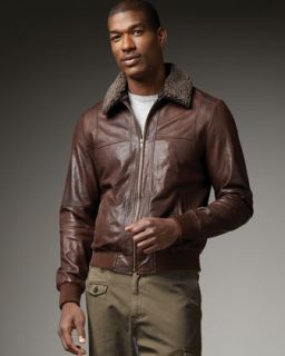 NSF Clothing Leather Bomber Jacket   