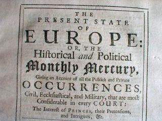 1701 newspaper Colonial American QUEEN ANNES WAR of Spanish