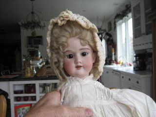 Antique Sweet ARMAND MARSEILLE 21 BISQUE DOLL 390 A5M Old Dress Brown