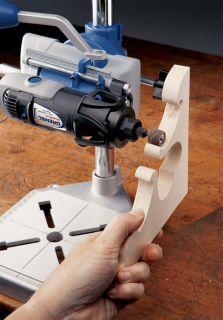This work station holds Dremel rotary tool models 100, 200, 275, 285