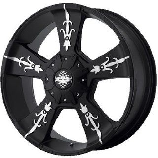 KMC KM668 22x9 Black Wheel / Rim 8x6.5 with a 18mm Offset and a 125.50
