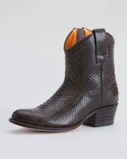 Deborah Short Python Embossed Leather Boot