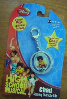 High School Musical HSM Chad Spinning Clip and Carry Diecast Metal NIP