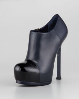 Gucci Jane Closed Toe High Heel Suede Bootie   