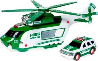 HESS 2012 COLLECTIBLE HOLIDAY HELICOPTOR & RESCUE VEHICLE TOY TRUCK