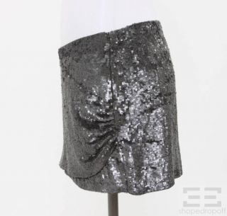 Haute Hippie Grey Silk Sequin Mini Skirt Size Small