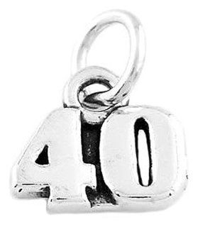 Sterling Silver Number 40 Charm Jewelry