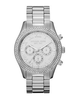 Michael Kors Mid Size Silver Color Stainless Steel Layton Chronograph