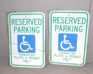 Lot of 5 Brady 3YVD9 Handicapped Reserved Parking Sign