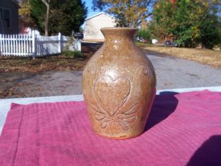  Folk Pottery Decorated Tobacco Spit Glazed Vase Catawba Valley