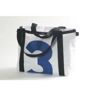 Open Large Tote Color White Sailcloth with Blue Number