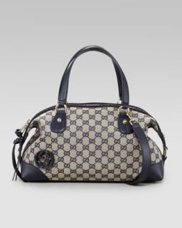 Gucci Rania Canvas Drawstring Shoulder Bag, Classic Khaki   Neiman