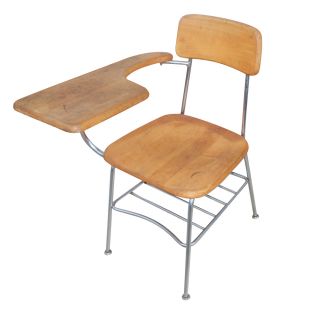 Vintage Heywood Wakefield Student Tablet Arm Wood Chair