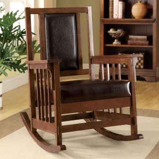 brown cherry solid wood finish rocking chair