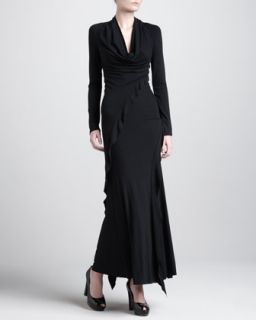 Aidan Mattox Long Sleeve Sequin Gown   Neiman Marcus