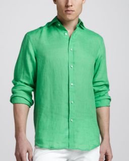 N22WV Ralph Lauren Black Label Linen Sport Shirt, Green