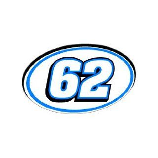 62 Number Jersey Nascar Racing   Blue   Window Bumper Sticker : 