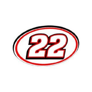 22 Number   Jersey Nascar Racing Window Bumper Sticker : 