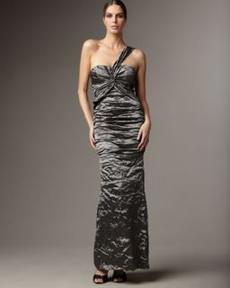 Nicole Miller Ruched Mermaid Gown   