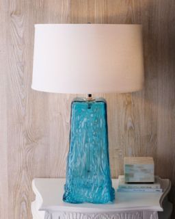 Blue Green Recycled Glass Lamp   Neiman Marcus