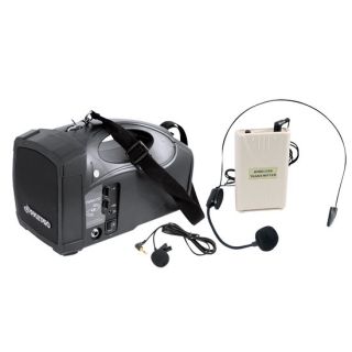  PWMA150 Portable Wireless Speaker System, W/ A Lavalier & Headset Mic