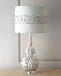 H6KWK John Richard Collection Frost Swirl Pearlescent Table Lamp