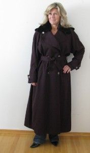 Hilary Radley Purple Wool Zip Liner Tall Girl Faux Fur Princess Coat