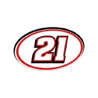 21 Number   Jersey Nascar Racing Window Bumper Sticker : 
