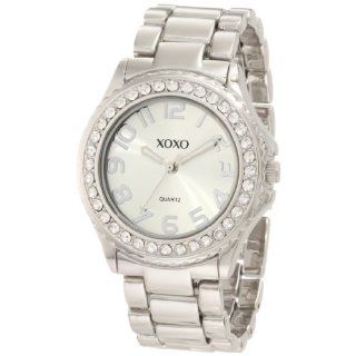 XOXO Womens XO5310 Silver tone Bracelet With Rhinestones Accent Watch