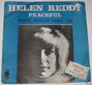Helen Reddy Peaceful 1 Israel 7 PS Hebrew Cover RARE